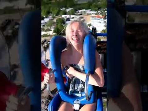 Hot girl orgasms due to slingshot ride!